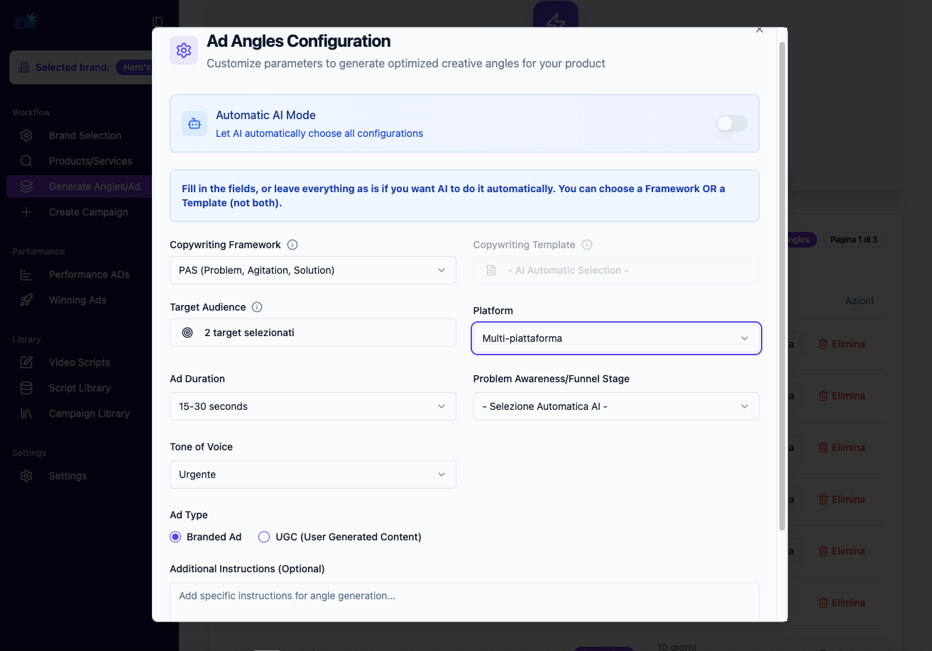 Optimized Angles Generation